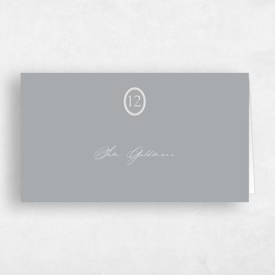 Grey Typography Wedding Place Card - Manarola
