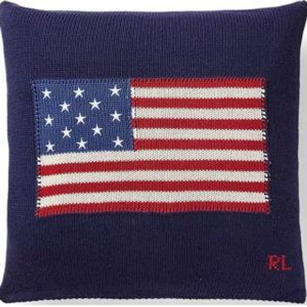 Ralph Lauren Knit American Flag Throw Pillow