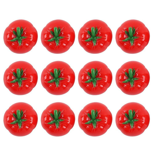 12pcs Mini Cute Food Tomatoes Fridge Magnets, Refrigerator Magnets Funny Magnetic Decorative for Whiteboard, Locker, Classroom, Office, Kitchen, Cabinet Decor(Tomatoes)