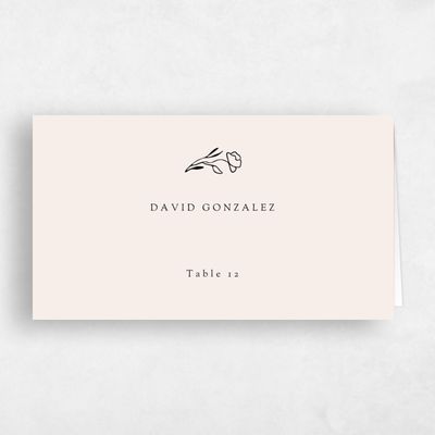 Beige Simple Wedding Place Card - Marnina