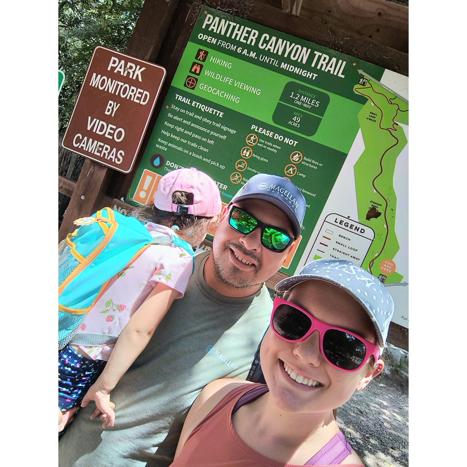 Panther Canyon Trail, Landa Park, New Braunfels, TX, July 2023. One of our first family hikes