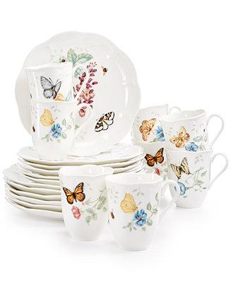 Butterfly Meadow 18-Piece Dinnerware Set + 2 Bonus Mugs, A Macy's Exclusive Style