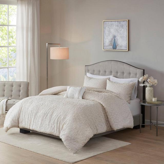 King/California King 4pc Sophie Cotton Comforter Set Light Taupe