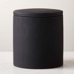 Rubber Coated Black Modern Canister + Reviews | CB2