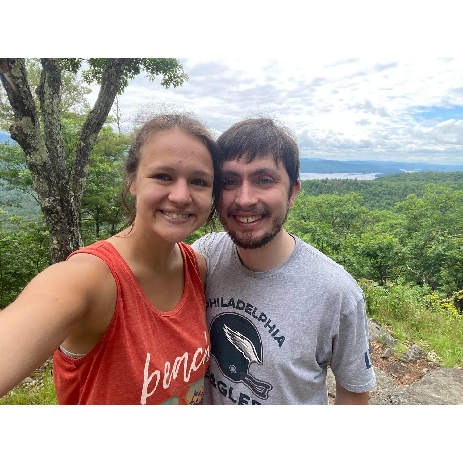 Right after getting engaged on top of a mountain.