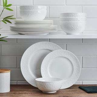 Embossed Parchment 18-Piece Dinnerware Set, Service for 6