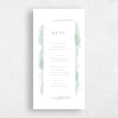 Green Wedding Menu - Zortas