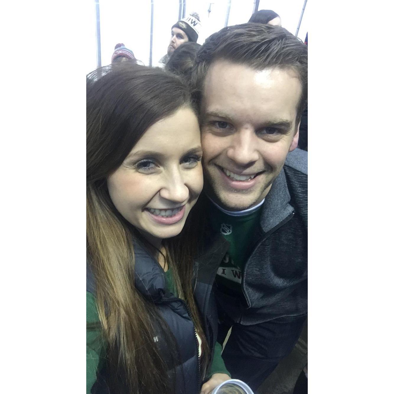 One of our first dates, Zach took me to see a MN Wild game.