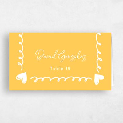 Yellow Wedding Place Card - Ceres