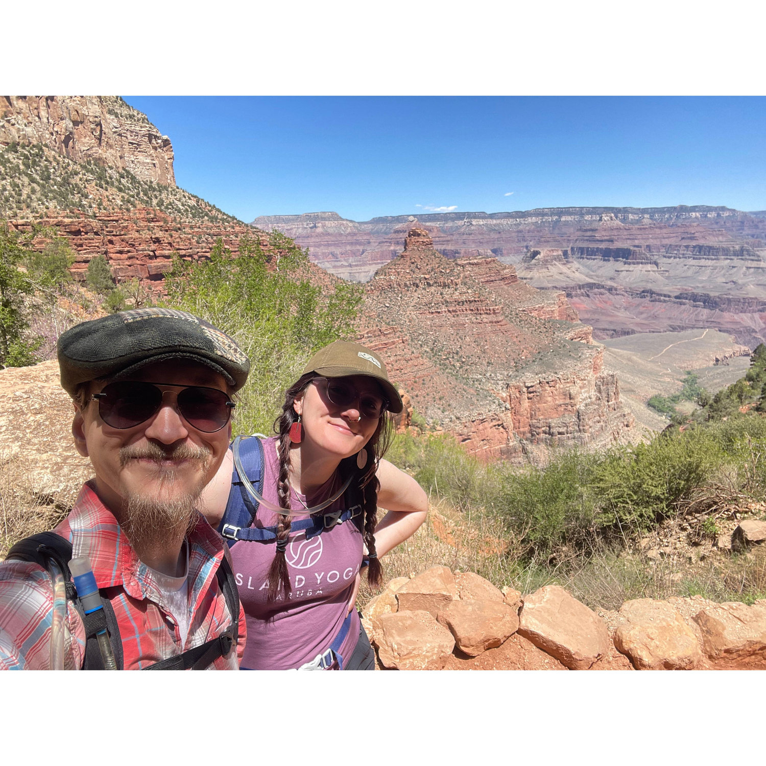 Hiking the Bright Angel Trail in the Grand Canyon, AZ
