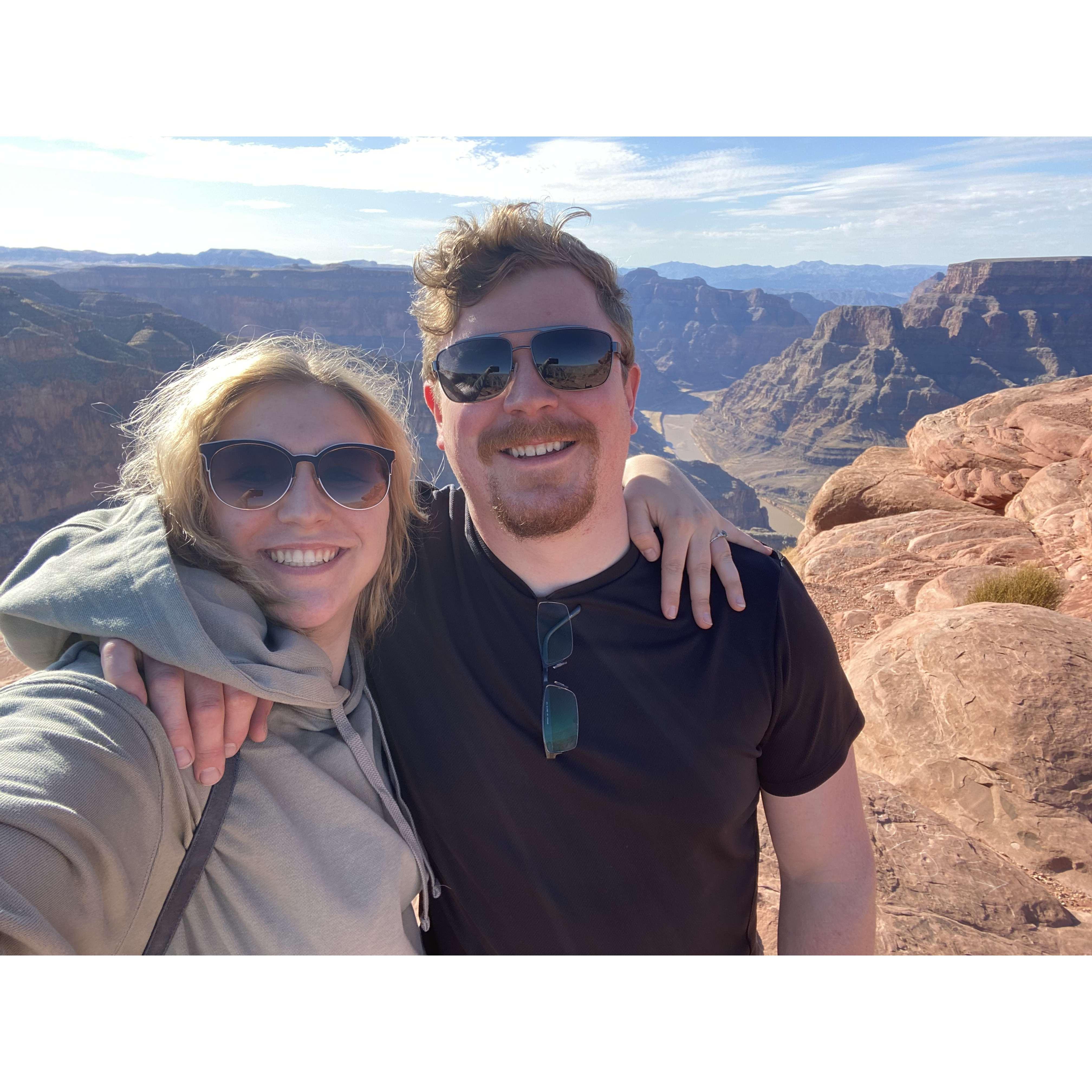 We got engaged at the Grand Canyon on March 18th, 2021!