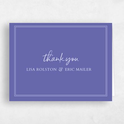 Periwinkle, Purple Wedding Thank You - Verona