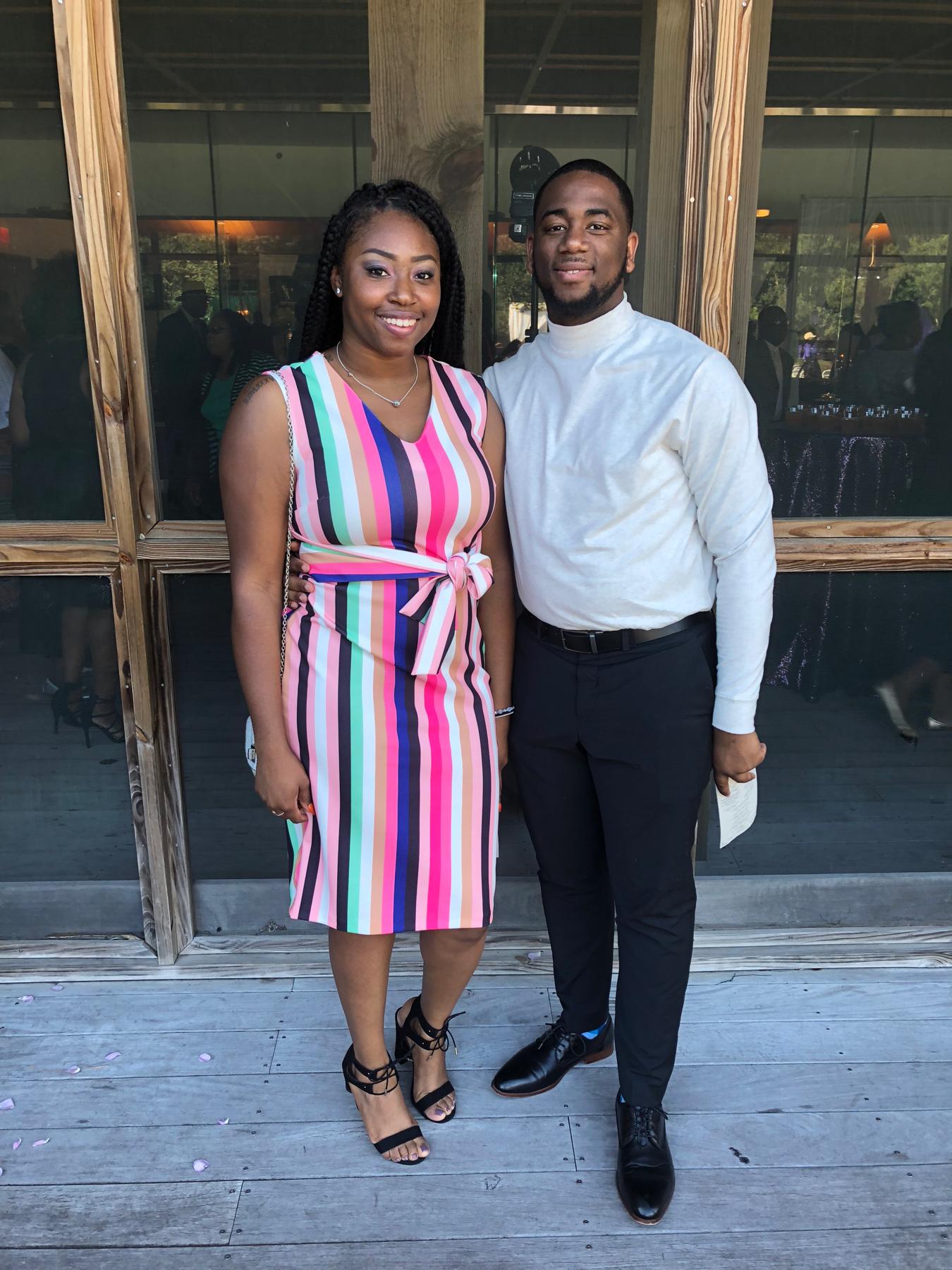 Attending our first wedding as a couple (October 2018)