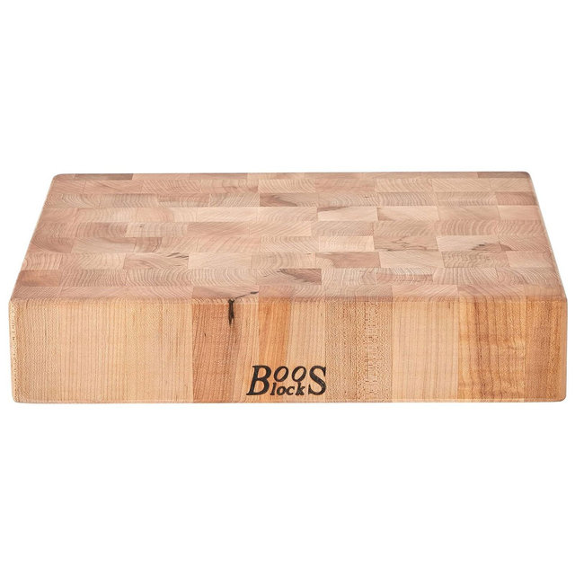 John Boos Boos Block CCB Series Large Reversible Wood Chopping Board, 3-Inch Thickness, 15" x 15" x 3", Maple