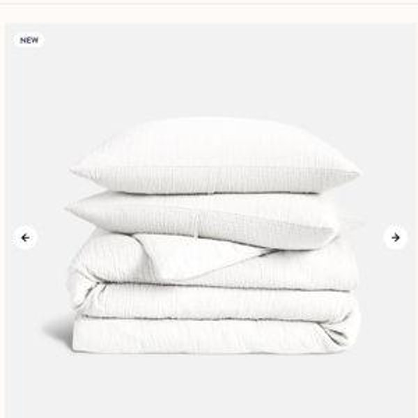 Airweave Crinkle Cotton Duvet Set - White, Size King