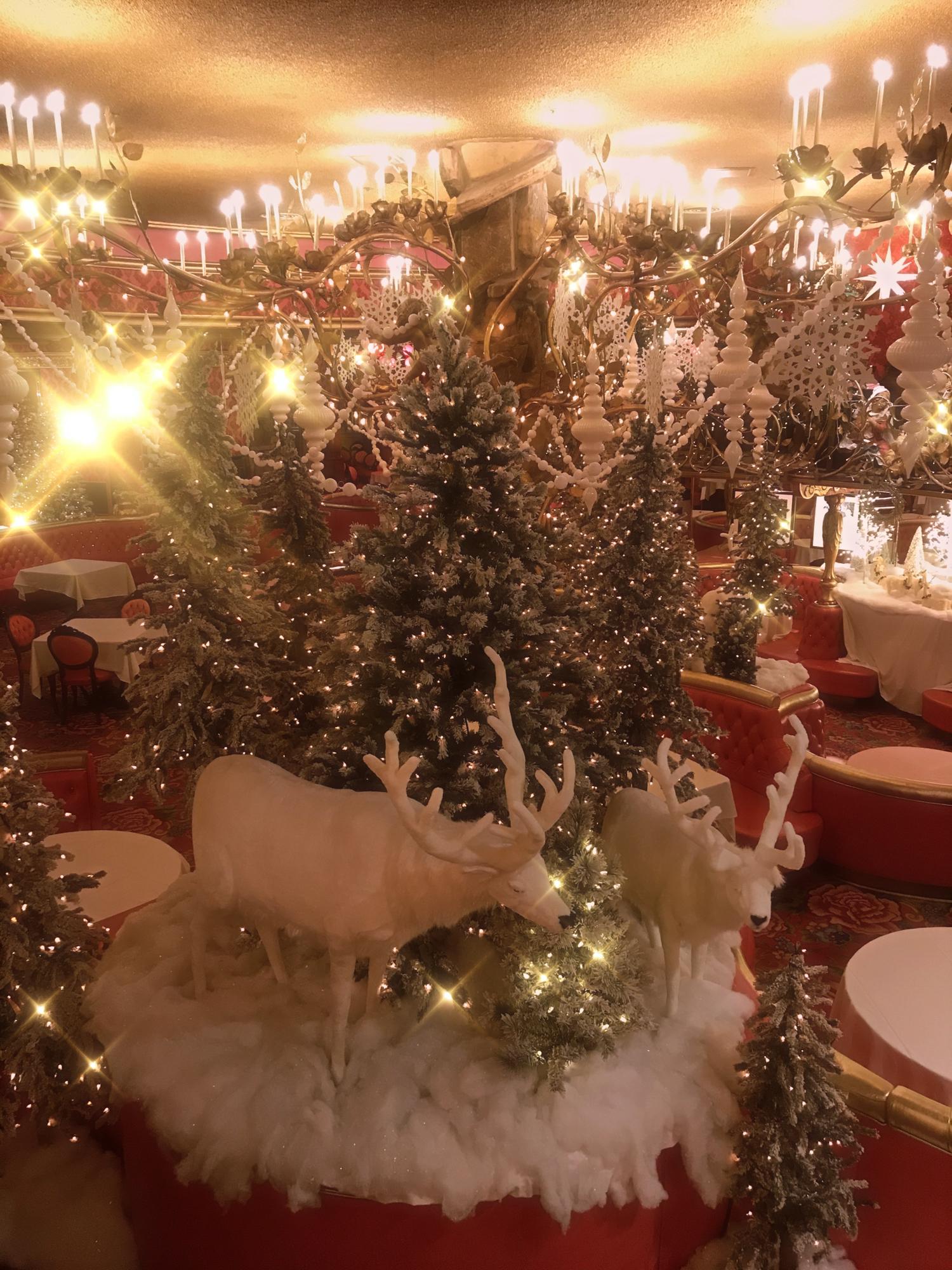 Christmas time in the Gold Rush Steakhouse @ the Madonna Inn