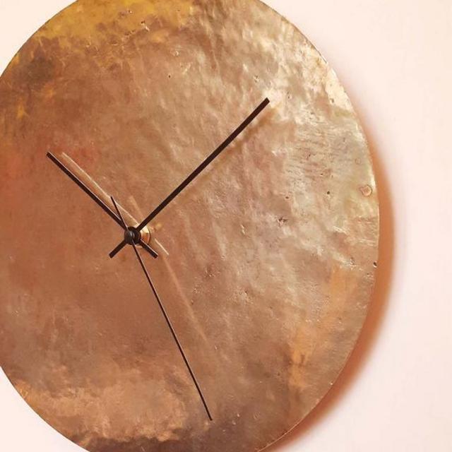 Handmade Hammered Brass Wall Clock