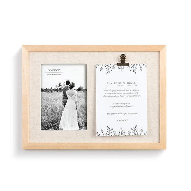 DEMDACO Natural Wood Look Invitation 14 x 10 Wood Double Opening Picture Frame