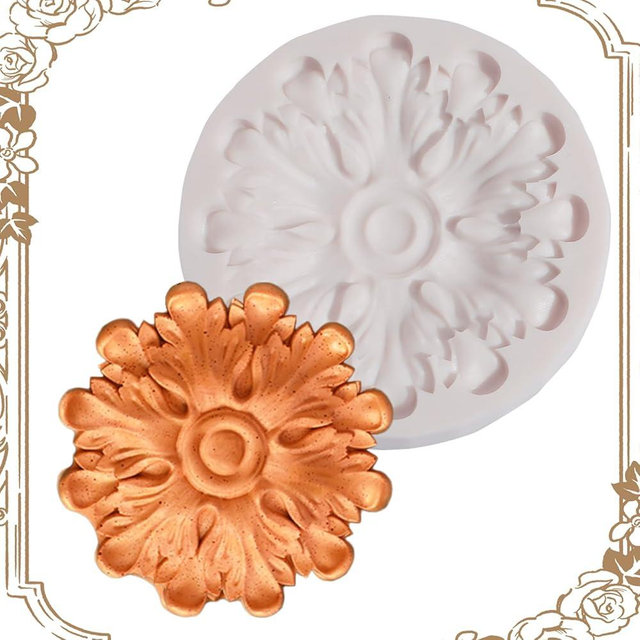 IKOJING 1 Pcs Baroque Fondant Chocolate Molds, European Relief Silicone Molds for Cake Decoration, Perfect for Making Candies, Cookies, UV Resin, Clay Projects, Plaster Crafts, Reusable