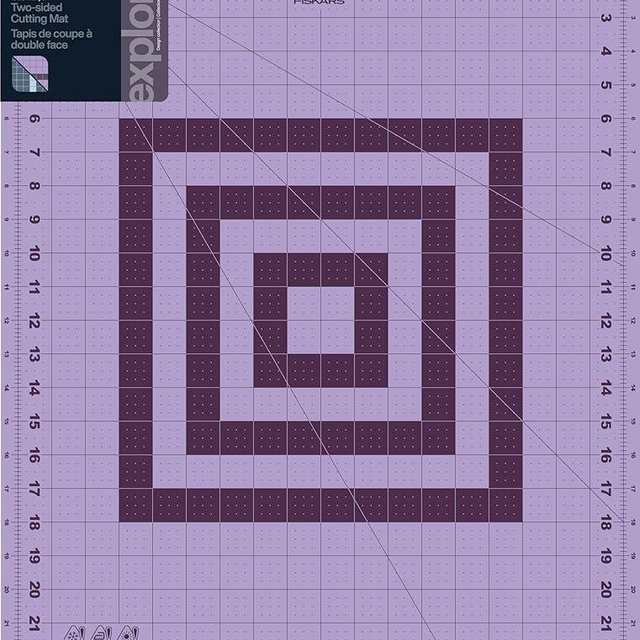Fiskars Self Healing Cutting Mat with Grid for Sewing, Quilting, and Crafts - 18" x 24” Grid – Lilac/Mountain Haze