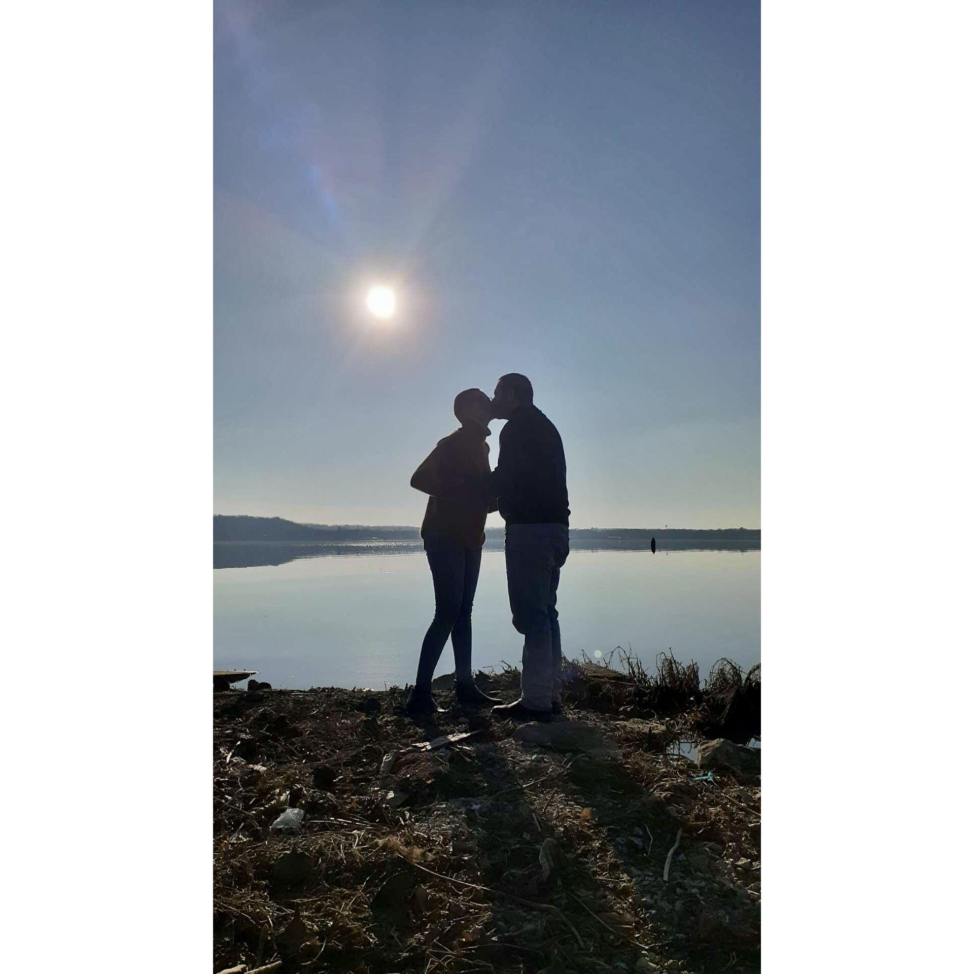 Visiting Sabrina's family in Nauvoo, IL. It was Christmas, and the temperature was absurdly warm. We enjoyed the view of the Mississippi River.