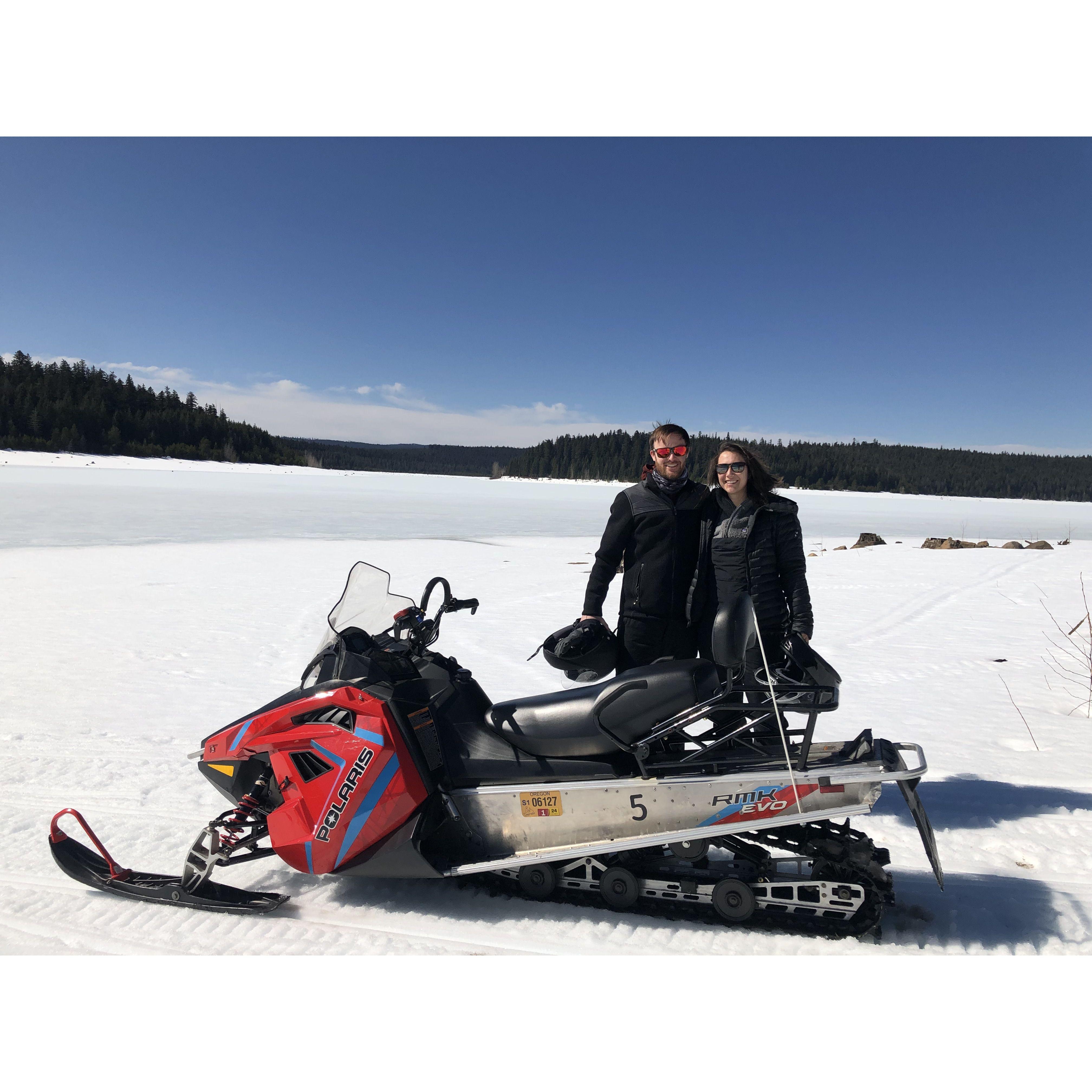 They went snowmobiling for Zach's 35th birthday. It was one of Manon's most terrifying experiences.