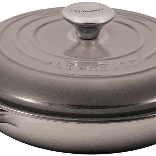 Le Creuset LS2532-227FSS Signature Enameled Cast-Iron Braiser, 1-1/2 quart, Oyster