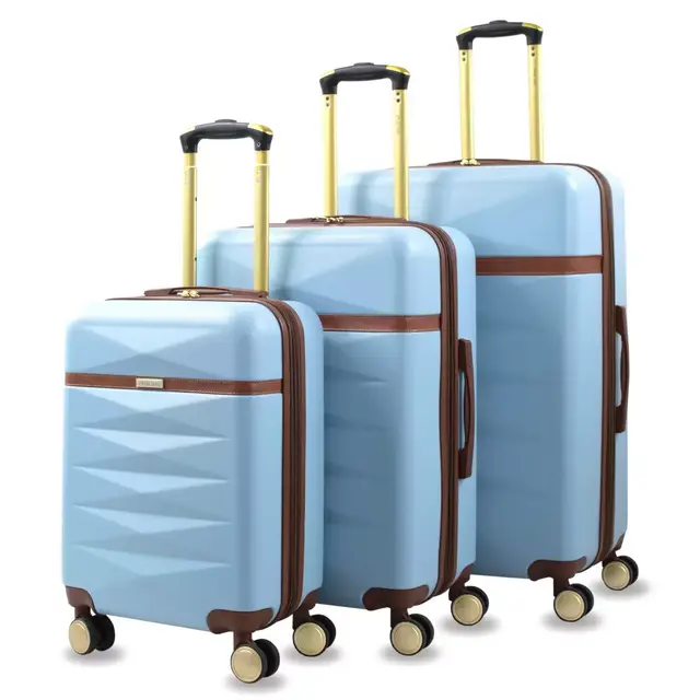 Puiche Jewel 3-Piece Spinner Luggage Set in Soft Blue