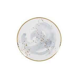 Olivia & Oliver Harper Splatter Organic Shape Gold Accent Salad Plate in Grey