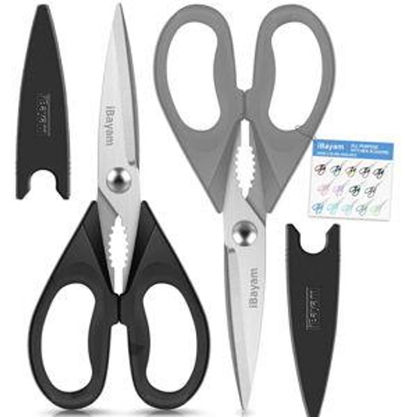 Gifts for Dad from Daughter Son, BEST DAD Tool Shears, iBayam Kitchen Scissors All Purpose Heavy Duty Meat Scissors Poultry Shears, Dishwasher Safe Stainless Steel Utility Scissor