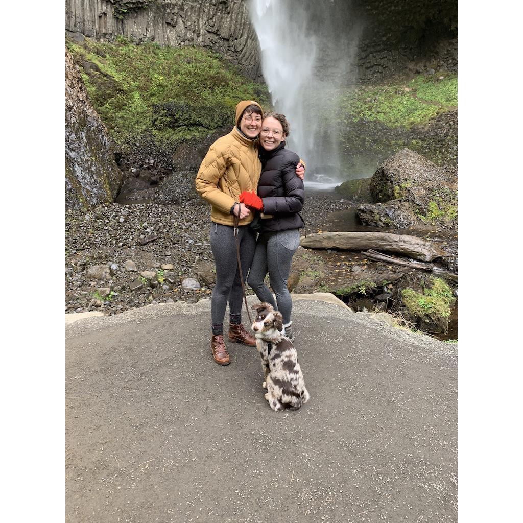Waterfall Family in the Columbia River Gorge not far from Portland, OR.