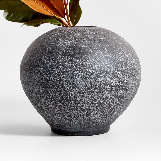 Ophelia Matte Black Round Vase 12"