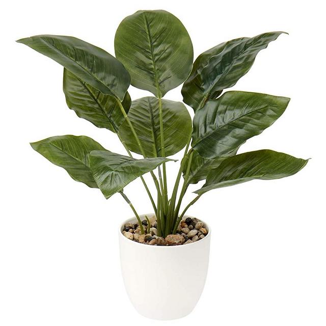 Fake Potted Plants 18" Green Plants Artificial Decor Faux Plants in Pots for Home Office Bathroom Bedroom Living Room Table Kitchen Indoor Decoration