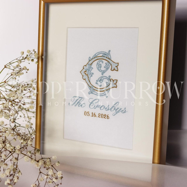 Custom Wedding Gift | Embroidered Family Name Art | Personalized Anniversary Gift | Monogram Wedding Keepsake