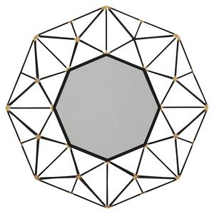 Rivet Modern Octagonal Metalwork Mirror, 28"H, Black Finish