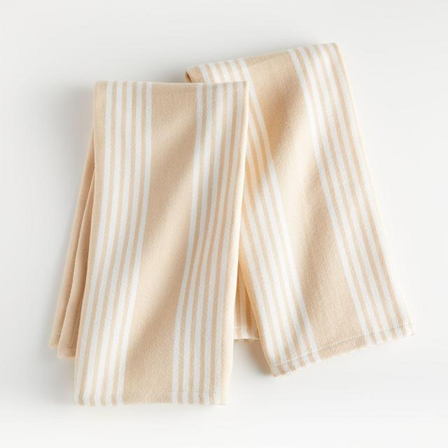 Almond Stripe Dish Towels, Set of 2