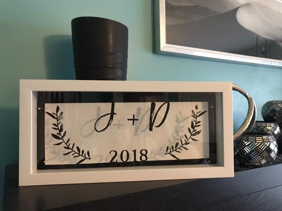 Personalized Initial wedding shadow box
