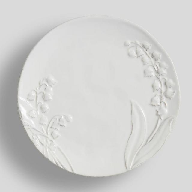 Monique Lhuillier Lily of the Valley Embossed Stoneware Salad Plates, Set of 4
