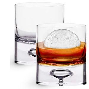 LEMONSODA Premium Crystal Bubble Base Whiskey Glass Tumbler - 9.5oz Set of 4 - Heavy Bottom Bubble Base - Great for Scotch Whiskey, Old Fashion, Manhattan, Bourbon, Cocktails