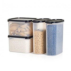 Pasta Storage Container Center Modular Mates Tupperware Black 4 Piece