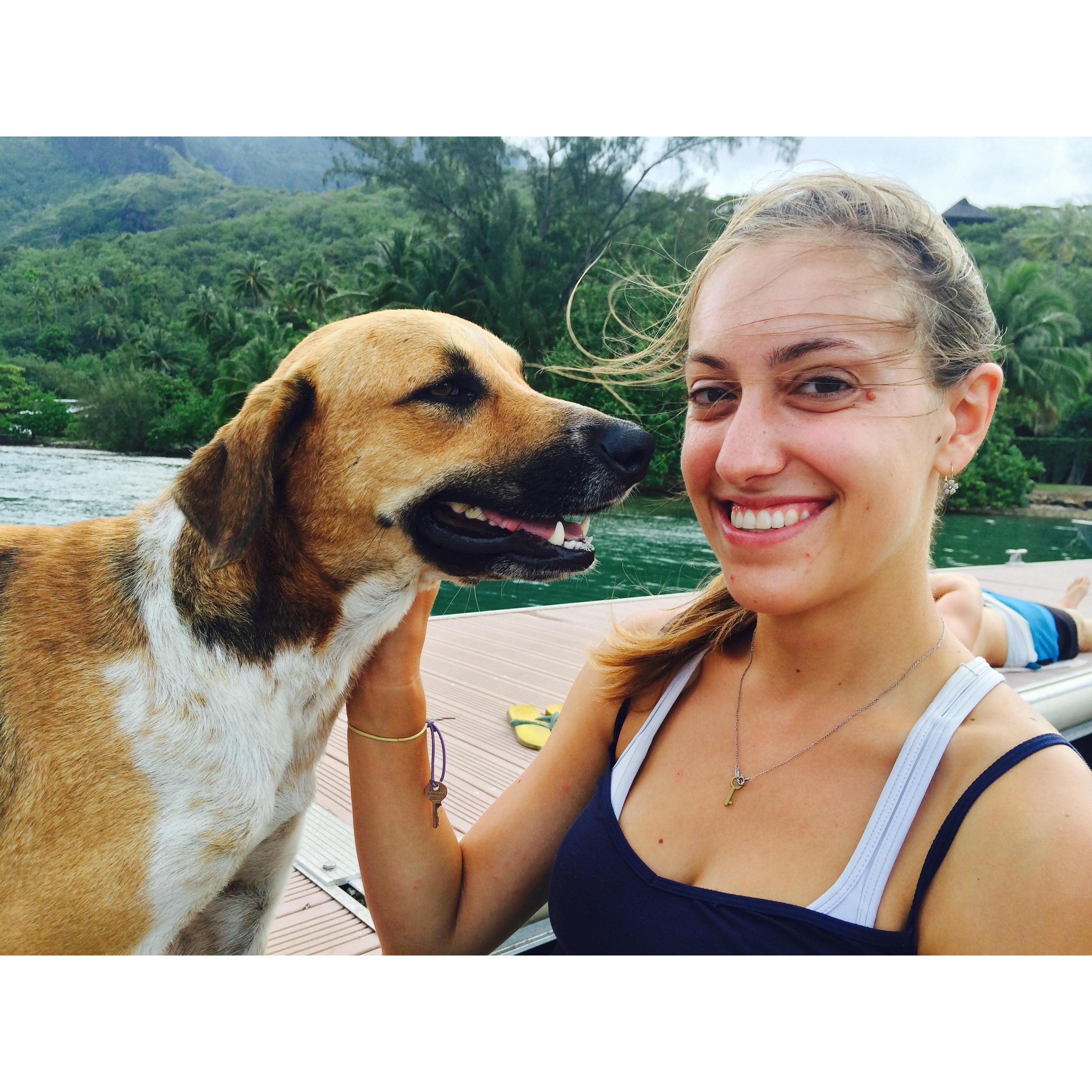 Katya with Coconut the doge