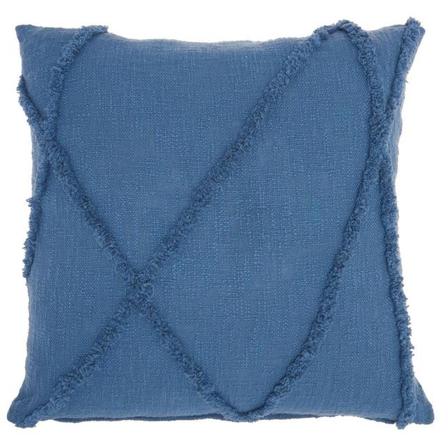 24"x24" Mina Victory Life Styles Distressed Diamond Throw Pillow Blue - Nourison
