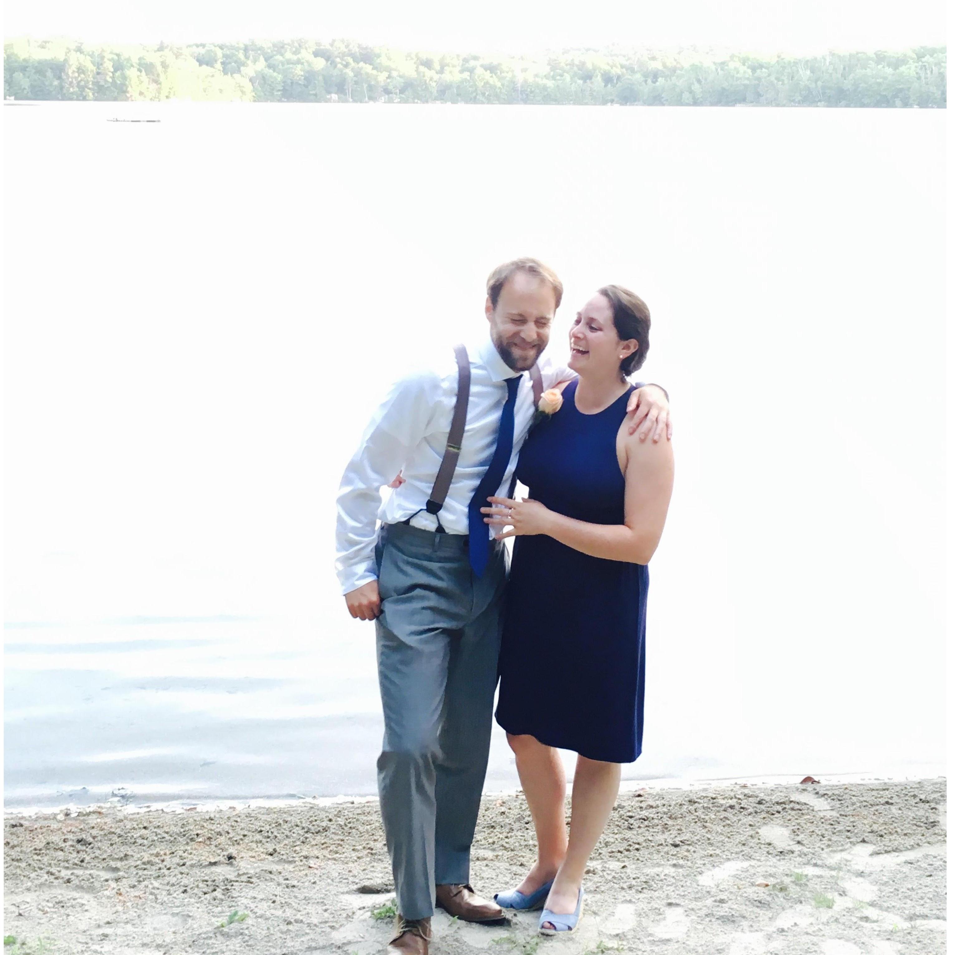 On the shore of Doolittle Lake in Norfolk, CT when our wonderful friends, Henry and Robin, got married in 2016. Photo credit: Chelso!