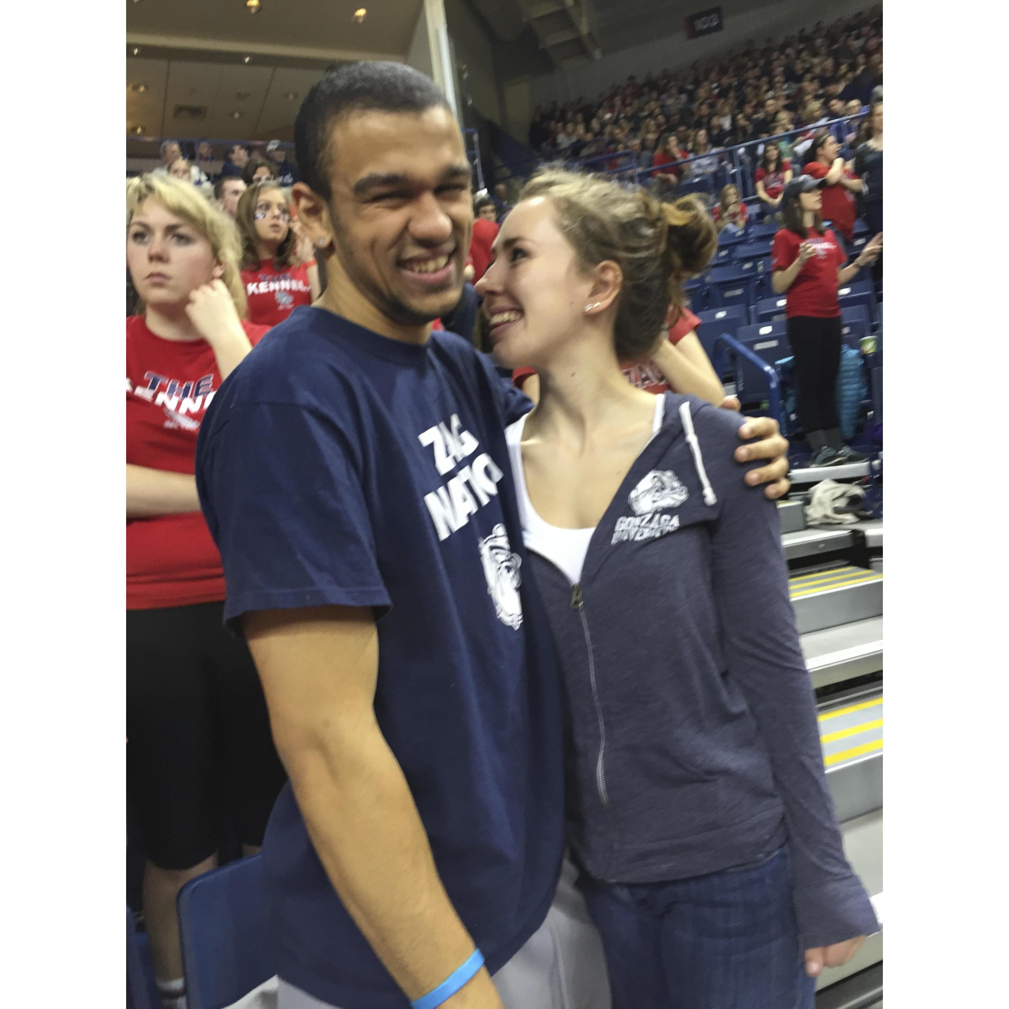 Neilan's first Gonzaga basketball game, 2015