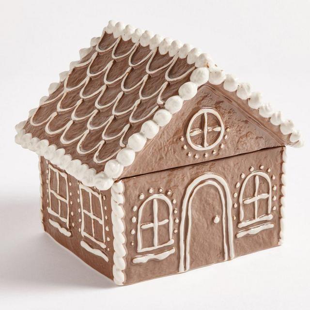 Gingerbread House Stoneware Cookie Jar