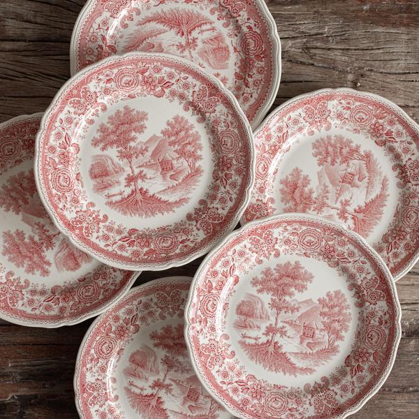 Set of 6 Bordeaux Villeroy & Boch Paysage Dessert Plates