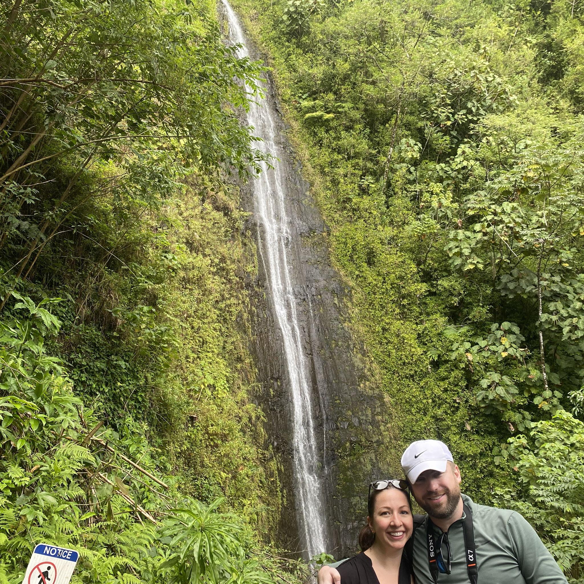 Hiked to this waterfall in Oahu