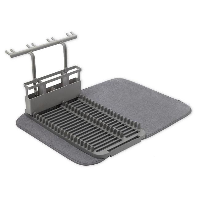Umbra® U Dry Dish Rack with Stemware Holder and Mat in Charcoal