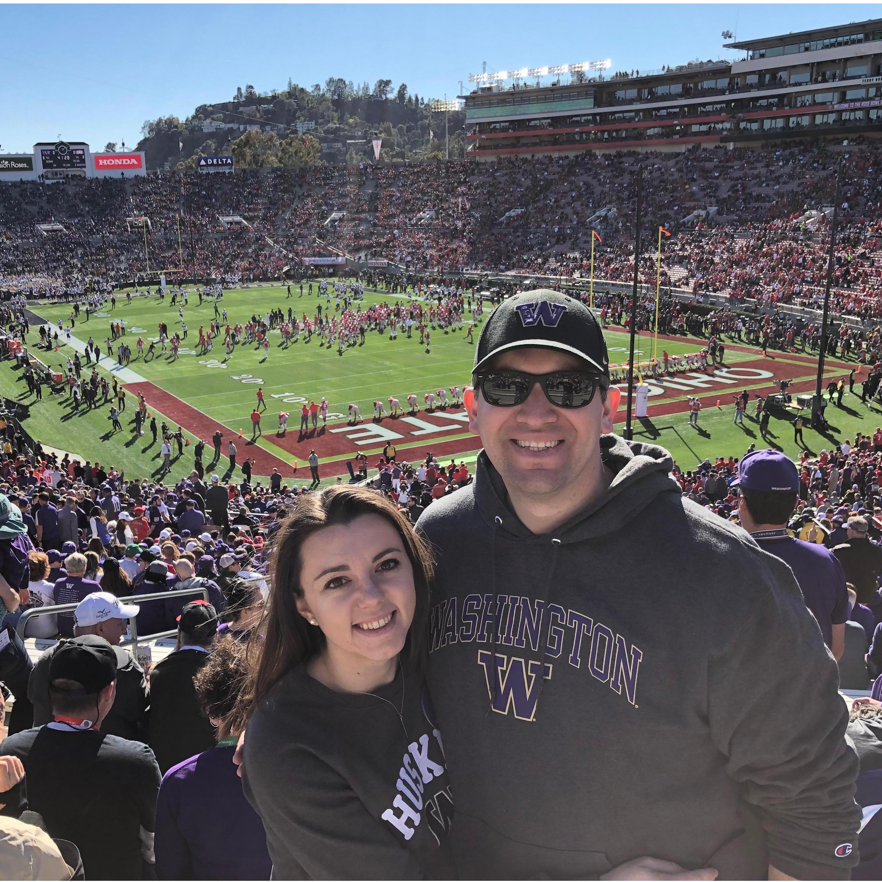 Watching Chris' Washington Huskies at the Rose Bowl