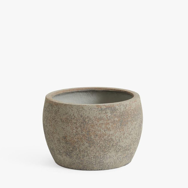 Sedona Stone Planter, Grey, Medium, 20"D x 14"H